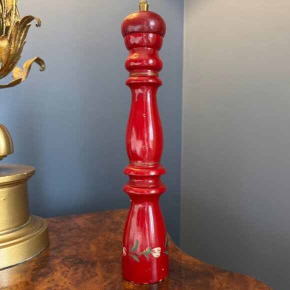 Vintage Zassenhaus Red Floral Pepper Mill - Picture 5 of 11